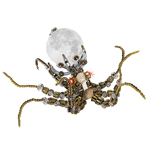 Joytopiaminds 3D-Metallpuzzle, über 2400 Teile: Steampunk-Oktopus-Halterung & Mondlicht-Set mit 3-farbigem LED-Licht zum Selberbauen, kreative Dekoration für Zuhause oder das Büro Joytopiaminds 3D-Metallpuzzle, über 2400 Teile: Steampunk-Oktopus-Halterung & Mondlicht-Set mit 3-farbigem LED-Licht zum Selberbauen, kreative Dekoration für Zuhause oder das Büro von Joytopiaminds