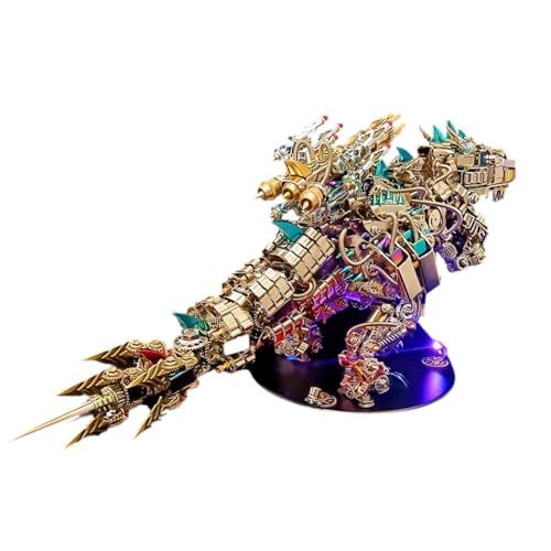 Joytopiaminds 3D-Metallpuzzle für Erwachsene, über 2500 Teile, DIY 3D Steampunk Metall-Dinosaurier-Modellbausatz mit beweglichen Gelenken und LED-Augen, kreative Dekoration für Zuhause oder das Büro von Joytopiaminds