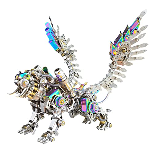 Joytopiaminds 3D-Metallpuzzle für Erwachsene, über 700 Teile, Bengalisches Tiger-Modell mit abnehmbaren Flügeln, kreative Schreibtischdekoration für Zuhause und Büro von Joytopiaminds