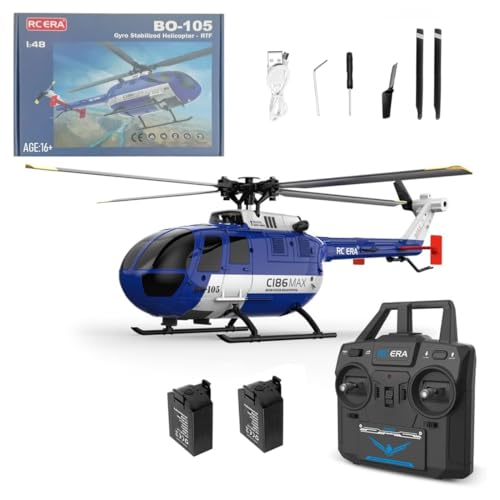 Joytopiaminds C186MAX RC-Gunship-Helikopter für Erwachsene, 2,4G 4-Kanal Flybarless-Fernsteuerung mit Gyro-Stabilisierung und Optical Flow von Joytopiaminds