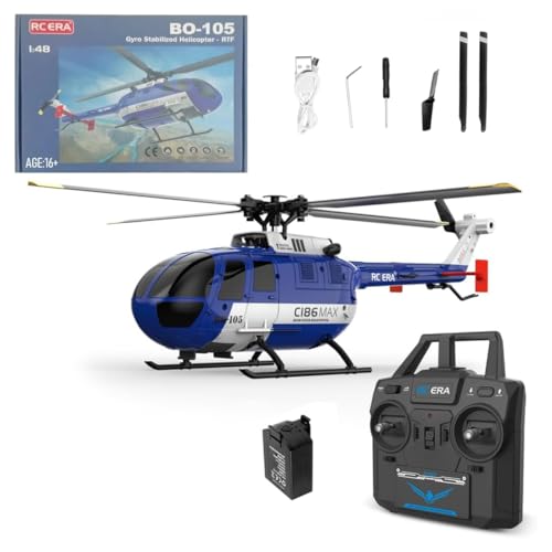 Joytopiaminds C186MAX RC-Gunship-Helikopter für Erwachsene, 2,4G 4-Kanal Flybarless-Fernsteuerung mit Gyro-Stabilisierung und Optical Flow von Joytopiaminds