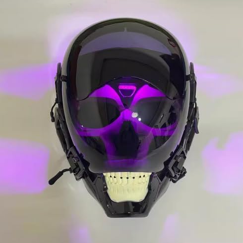 Joytopiaminds Cyberpunk Futuristische Mecha Schädel Kopf Cosplay Maske mit LED-Lichtern Tech Wear Maske für Halloween Cosplay & Party Joytopiaminds Cyberpunk Futuristische Mecha Schädel Kopf Cosplay Maske mit LED-Lichtern Tech Wear Maske für Halloween Cosplay & Party von Joytopiaminds