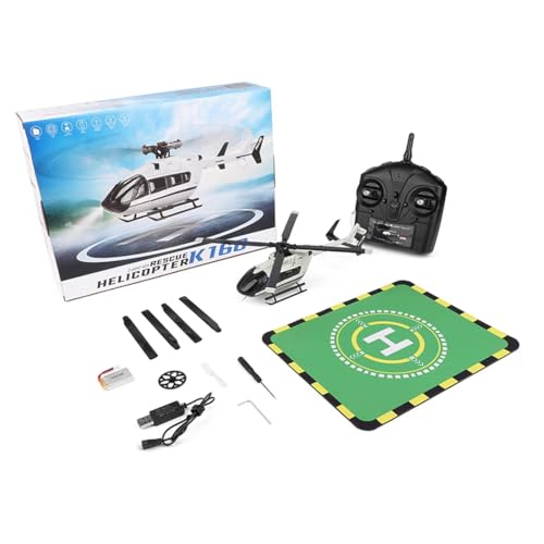 Joytopiaminds K160 EC145 Ferngesteuerter Hubschrauber für Erwachsene, 2,4G 4-Kanal RC-Helikopter mit Höhenhaltung, Brushless Quadcopter RC-Drohne – 3 Akku von Joytopiaminds