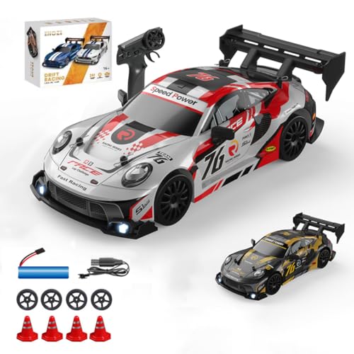 Joytopiaminds RC-Driftauto im Maßstab 1:24, 2,4-G-Allradantrieb, vollproportional gesteuertes RC-Sportauto mit 280-PS-Motor, RC-Rennspielzeug für Enthusiasten – 3 Akku Joytopiaminds RC-Driftauto im Maßstab 1:24, 2,4-G-Allradantrieb, vollproportional gesteuertes RC-Sportauto mit 280-PS-Motor, RC-Rennspielzeug für Enthusiasten – 3 Akku von Joytopiaminds