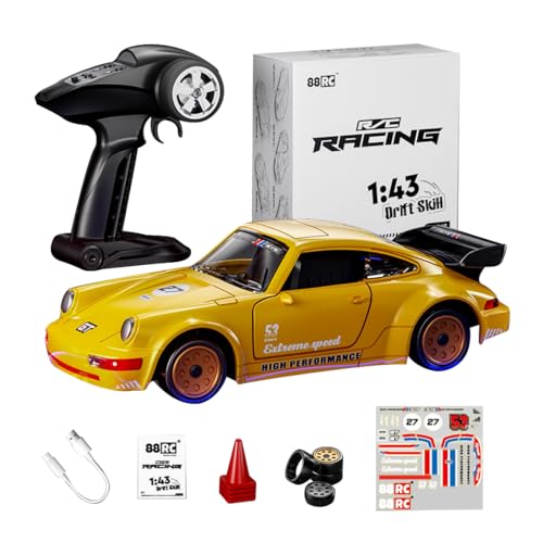 Joytopiaminds RC-Driftauto im Maßstab 1:43 mit zu öffnenden Türen, 2,4-GHz-Simulations-RC-Rennwagen aus Leichtmetall mit bunten Lichtern und Gyro-Stabilisator, Mini-Tisch-Sportwagen für Bastler Joytopiaminds RC-Driftauto im Maßstab 1:43 mit zu öffnenden Türen, 2,4-GHz-Simulations-RC-Rennwagen aus Leichtmetall mit bunten Lichtern und Gyro-Stabilisator, Mini-Tisch-Sportwagen für Bastler von Joytopiaminds