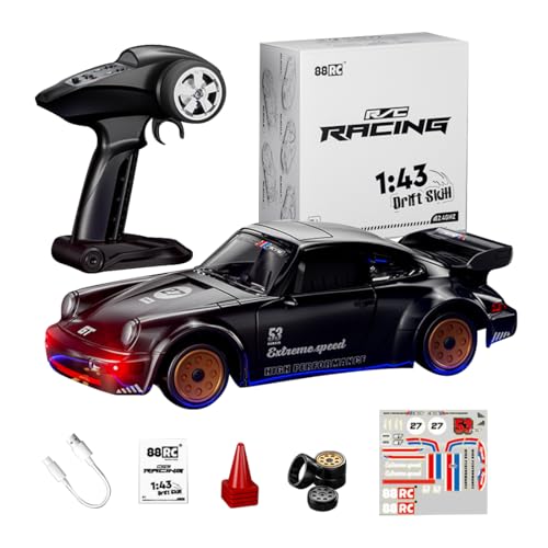 Joytopiaminds RC-Driftauto im Maßstab 1:43 mit zu öffnenden Türen, 2,4-GHz-Simulations-RC-Rennwagen aus Leichtmetall mit bunten Lichtern und Gyro-Stabilisator, Mini-Tisch-Sportwagen für Bastler Joytopiaminds RC-Driftauto im Maßstab 1:43 mit zu öffnenden Türen, 2,4-GHz-Simulations-RC-Rennwagen aus Leichtmetall mit bunten Lichtern und Gyro-Stabilisator, Mini-Tisch-Sportwagen für Bastler von Joytopiaminds