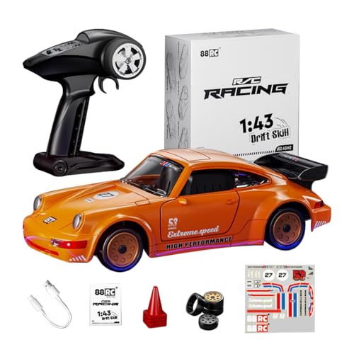 Joytopiaminds RC-Driftauto im Maßstab 1:43 mit zu öffnenden Türen, 2,4-GHz-Simulations-RC-Rennwagen aus Leichtmetall mit bunten Lichtern und Gyro-Stabilisator, Mini-Tisch-Sportwagen für Bastler Joytopiaminds RC-Driftauto im Maßstab 1:43 mit zu öffnenden Türen, 2,4-GHz-Simulations-RC-Rennwagen aus Leichtmetall mit bunten Lichtern und Gyro-Stabilisator, Mini-Tisch-Sportwagen für Bastler von Joytopiaminds