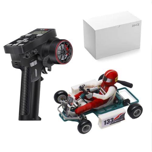 Joytopiaminds RC-Kart im Maßstab 1:32, 2,4-GHz-N20-Motor, Kart-Modellbausatz mit interaktiver Lenkung, Retro-Rennspielzeug für Bastler (mit Fernbedienung und 3 Akkus) von Joytopiaminds