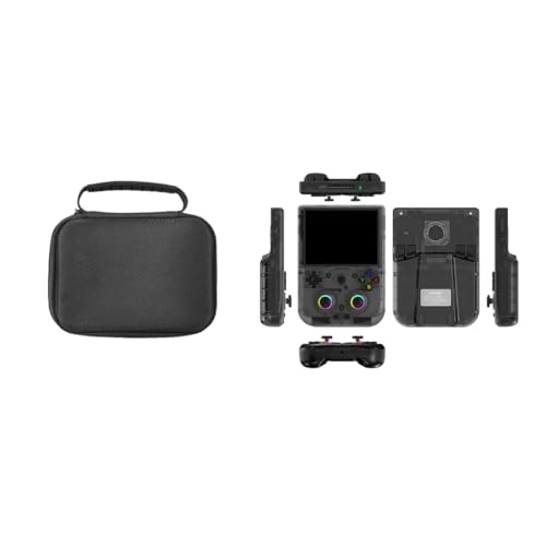 Joytopiaminds RG406V Retro-Handheld-Spielkonsole, tragbares 4,5-Zoll-Retro-Spielgerät mit 8+128 GB Speicher und schützender Aufbewahrungstasche (Schwarz / Keine Spiele) von Joytopiaminds