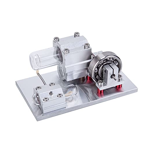 Joytopiaminds Stirlingmotor-Modellbausatz, Mini-Freikolben-Heißluft-Stirlingmotor mit Quarzglas und Spirituslampe für physikalische Experimente von Joytopiaminds