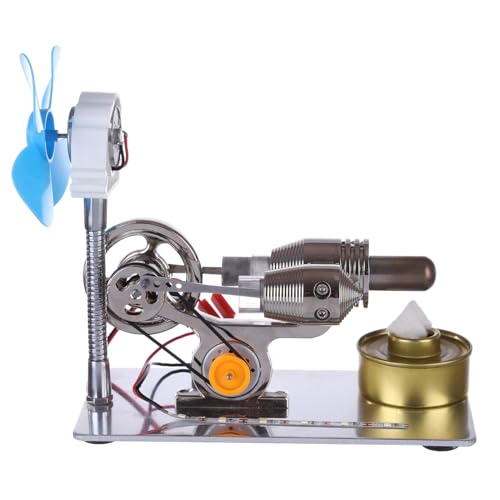Joytopiaminds Stirlingmotor-Modellbausatz, γ-Typ Stirlingmotor mit LED und Lüfter für physikalische Experimente Joytopiaminds Stirlingmotor-Modellbausatz, γ-Typ Stirlingmotor mit LED und Lüfter für physikalische Experimente von Joytopiaminds