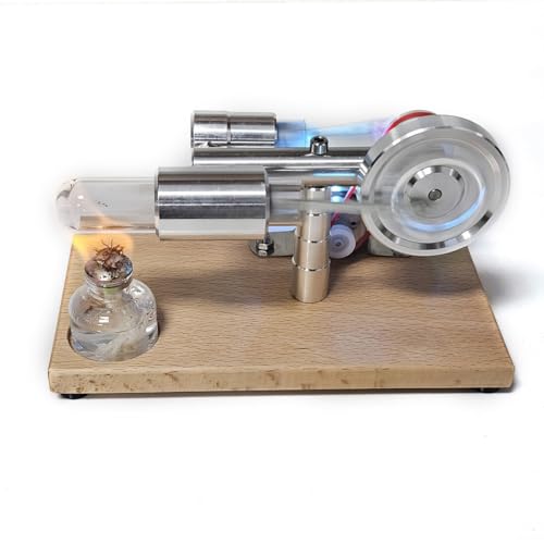 Joytopiaminds Stirlingmotor-Modellbausatz, alkoholbetriebener Gamma-Stirlingmotor-Generator mit Tropfer und LED-Beleuchtung für physikalische Experimente Joytopiaminds Stirlingmotor-Modellbausatz, alkoholbetriebener Gamma-Stirlingmotor-Generator mit Tropfer und LED-Beleuchtung für physikalische Experimente von Joytopiaminds
