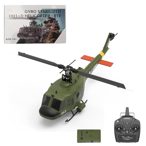 Joytopiaminds YU Xiang F07 UH-1 Huey RC-Helikopter, Maßstab 1:34, intelligenter 6G-Zweiachsen-RC-Helikopter mit 6 Kanälen, Querrudern, Beifahrermotoren und optischer Flusspositionierung – RTF von Joytopiaminds
