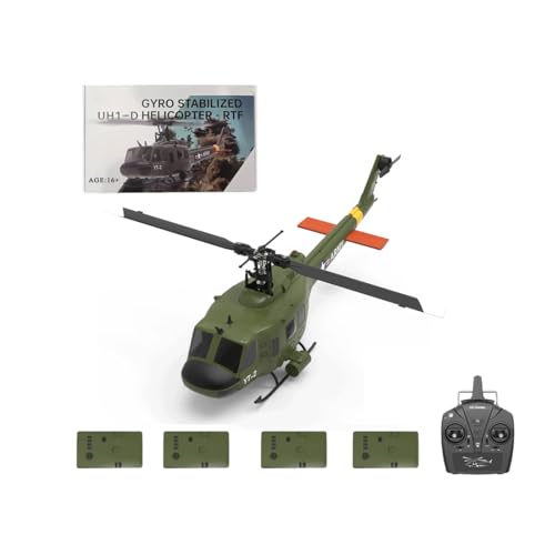 Joytopiaminds YU Xiang F07 UH-1 Huey RC-Helikopter, Maßstab 1:34, intelligenter 6G-Zweiachsen-RC-Helikopter mit 6 Kanälen, Querrudern, Beifahrermotoren und optischer Flusspositionierung – RTF von Joytopiaminds