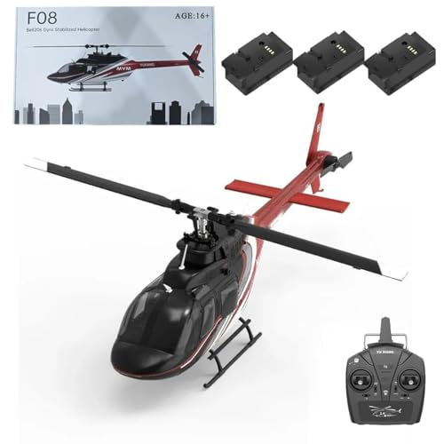 Joytopiaminds YU Xiang F08 Bell 206 RC-Helikopter für Erwachsene, Maßstab 1:27, 2,4 GHz, 6-Kanal, bürstenloser Flybarless-Direktantrieb, 6G, mit optischer Flusspositionierung – RTF von Joytopiaminds