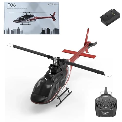 Joytopiaminds YU Xiang F08 Bell 206 RC-Helikopter für Erwachsene, Maßstab 1:27, 2,4 GHz, 6-Kanal, bürstenloser Flybarless-Direktantrieb, 6G, mit optischer Flusspositionierung – RTF von Joytopiaminds