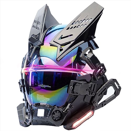 Joytopiaminds Zukunfts-Punk Mechanische LED-Maske mit Mehrfarben-Effekten, Verstellbares Cosplay-Prop für Halloween, Rollenspiel & Kostümpartys Joytopiaminds Zukunfts-Punk Mechanische LED-Maske mit Mehrfarben-Effekten, Verstellbares Cosplay-Prop für Halloween, Rollenspiel & Kostümpartys von Joytopiaminds