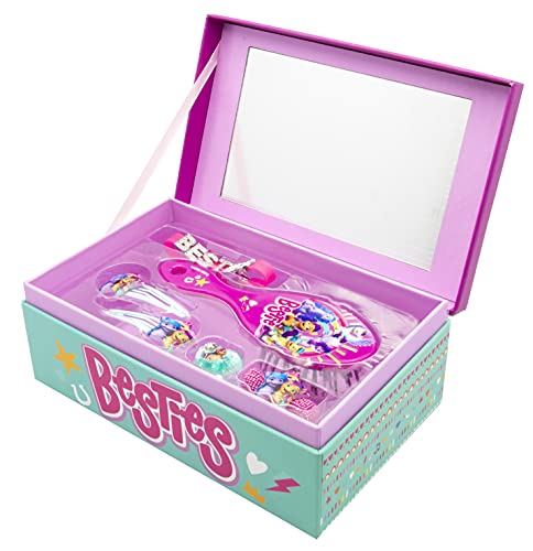 My Little Pony The Movie Schmuckschatulle mit Accessoires: 2 Haarspangen, 1 Ring, 1 Zöpfchenhalter, 1 Armband, 1 Haarbürste 18x11,5x7 cm von Joytoy