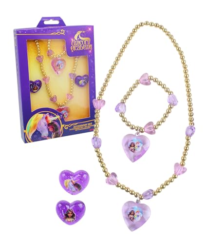 Joy Toy - Unicorn Academy Schmuckset: 1 Perlenarmband, 1 Perlenhalskette und 2 Ringe von Joytoy