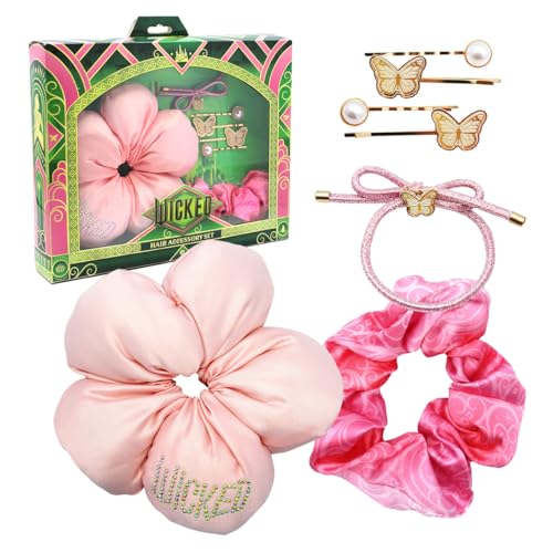 Joy Toy - Wicked Glinda Haarschmuckset mit 4 Haarspangen, 2 Scrunchies, 1 Haarband - in Geschenkverpackung von Joytoy