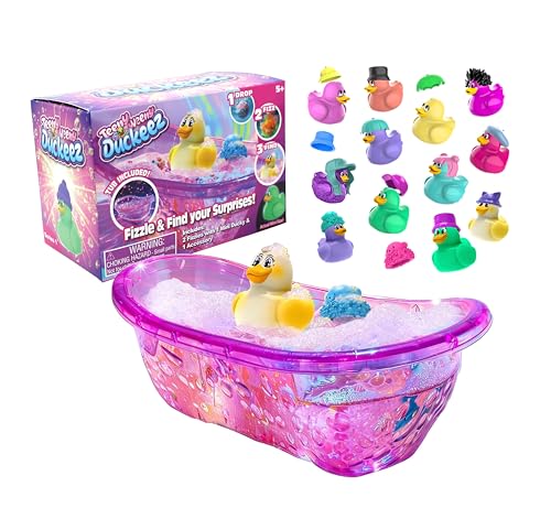 Joytoy - Bade-Pop-Set: Enthält 1 Badewanne und 2 Badebomben-Überraschungen (1 Mikro-Ente + 1 Zubehör-Überraschung) - 12 Enten und 100 Accessories zum Sammeln 13,5x7,8x9,3 cm von Joytoy