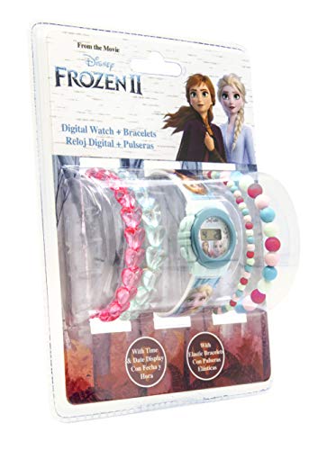 Joytoy Kids Licensing KL82504, Armbanduhr & Schmuckbänder, Die Eiskönigin 2, Geschenkset - Digitale Armbanduhr & Schmuckarmbänder von Joytoy