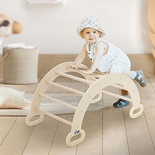 Joyz Kletterbogen für Kinder, Natur, Bogenwippe Holz, 89x52x45,5 cm, Baby & Kleinkind Klettergerüst Indoor ab 2 Jahre, Bogen Kletterdreieck nach Pikler & Montessori Spielzeug, Baby Klettern Spielbogen Joyz Kletterbogen für Kinder, Natur, Bogenwippe Holz, 89x52x45,5 cm, Baby & Kleinkind Klettergerüst Indoor ab 2 Jahre, Bogen Kletterdreieck nach Pikler & Montessori Spielzeug, Baby Klettern Spielbogen von Joyz
