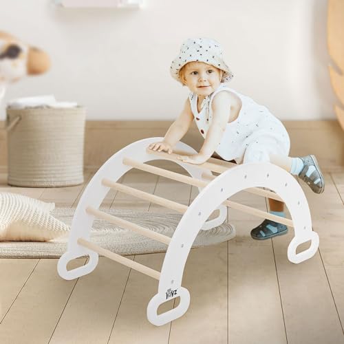 Joyz Kletterbogen für Kinder, Weiß, Bogenwippe aus Holz, 89x52x45,5 cm, Baby & Kleinkind Klettergerüst Indoor ab 2 Jahre, Bogen Kletterdreieck nach Pikler Dreieck & Montessori Spielzeug, Baby Klettern Joyz Kletterbogen für Kinder, Weiß, Bogenwippe aus Holz, 89x52x45,5 cm, Baby & Kleinkind Klettergerüst Indoor ab 2 Jahre, Bogen Kletterdreieck nach Pikler Dreieck & Montessori Spielzeug, Baby Klettern von Joyz
