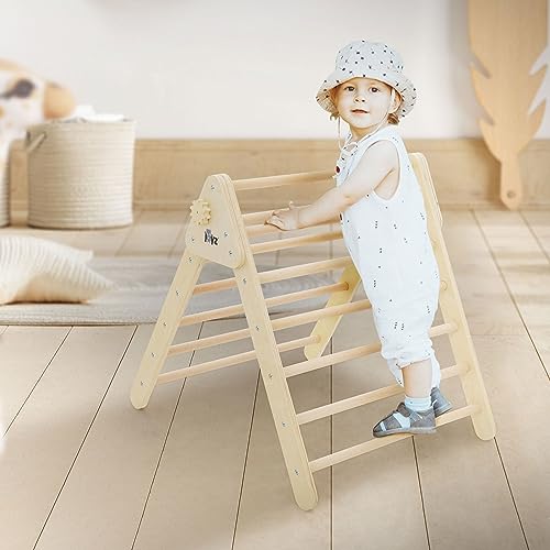 Joyz Kletterdreieck für Kinder ab 2 Jahre, Natur, Klettergerüst Indoor aus Massivholz, Pikler Dreieck, Montessori Spielzeug, Holzdreieck für Baby, Kletterleiter Kletterturm Klettergerät Spielgeräte Joyz Kletterdreieck für Kinder ab 2 Jahre, Natur, Klettergerüst Indoor aus Massivholz, Pikler Dreieck, Montessori Spielzeug, Holzdreieck für Baby, Kletterleiter Kletterturm Klettergerät Spielgeräte von Joyz
