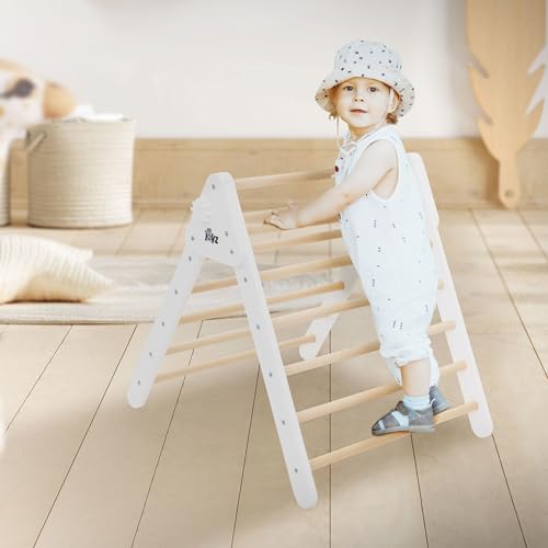 Joyz Kletterdreieck für Kinder ab 2 Jahre, Weiß, Klettergerüst Indoor aus Massivholz, Pikler Dreieck, Montessori Spielzeug, Holzdreieck für Baby, Kletterleiter Kletterturm Klettergerät Spielgeräte Joyz Kletterdreieck für Kinder ab 2 Jahre, Weiß, Klettergerüst Indoor aus Massivholz, Pikler Dreieck, Montessori Spielzeug, Holzdreieck für Baby, Kletterleiter Kletterturm Klettergerät Spielgeräte von Joyz