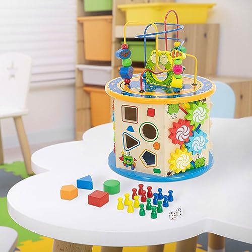 Joyz Motorikwürfel 8 in 1, Holz, Montessori Spielzeug ab 1 Jahr, Holzspielzeug für Baby & Kleinkinder, Multifunktions Activity Würfel & Motorikschleife, Motorikspielzeug Aktivitätswürfel Lernspielzeug Joyz Motorikwürfel 8 in 1, Holz, Montessori Spielzeug ab 1 Jahr, Holzspielzeug für Baby & Kleinkinder, Multifunktions Activity Würfel & Motorikschleife, Motorikspielzeug Aktivitätswürfel Lernspielzeug von Joyz