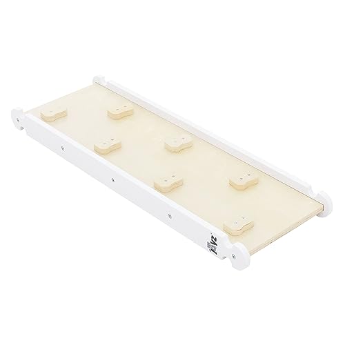 Joyz Rutsche für Kletterdreieck, Weiß, Rutschbrett für Klettergerüst, Kletterrampe Holz mit 7 Griffen für Kletterbogen, Pikler Dreieck, Montessori Spielzeug, Holzrutsche Indoor für Kinder ab 2 Jahre von Joyz