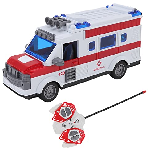 Ferngesteuerter Krankenwagen Ab 3 Jahre, Ferngesteuertes Auto Spielzeugmodell Spielzeugauto zu Öffnende Hecktür Rettungsfahrzeug Kinderspielzeug Vierwege mit Lichtern Junge Spielzeugautos von Joyzan