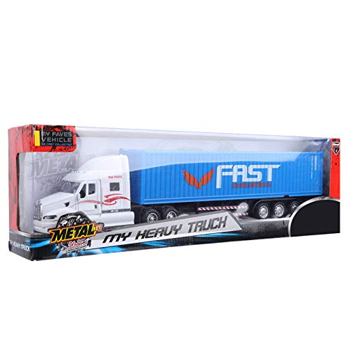 Joyzan Container mit Legierungs Modell 1:48 Auto Modellfahrzeuge Realistischer Pull Back Auto Fahrzeugspielzeug ((Weiß + blau)) von Joyzan