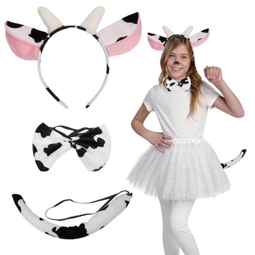 Kuh Kostüm,Tierkostüme für Erwachsene,3 Stück Tierkostüm Ochse Kostüm mit Kuh Haarreif Schwanz und Fliege,Tierkostüm Damen Männer Kind Erwachsener für Karneval Geburtstag Party Kostüm Partys Kuh Kostüm,Tierkostüme für Erwachsene,3 Stück Tierkostüm Ochse Kostüm mit Kuh Haarreif Schwanz und Fliege,Tierkostüm Damen Männer Kind Erwachsener für Karneval Geburtstag Party Kostüm Partys von JrnSvp