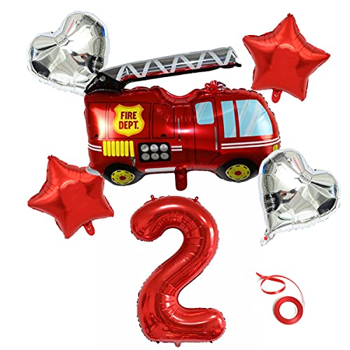 Feuerwehrauto Ballons Auto Kindergeburtstag Folienballon Feuerwehr Folienballons mit Feuerwehr/firetruck Car Feuerwehrauto Thema Deko Feuerwehrauto Geformte Folienballons für Party Geburtstag Schule von Jrzyhi