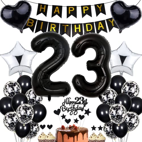 Jrzyhi Luftballon 23. Geburtstag Dekoration - Party Deko Schwarz Tortendeko für Männer und Frauen - Geburtstagsdeko 23 Jahre Jrzyhi Luftballon 23. Geburtstag Dekoration - Party Deko Schwarz Tortendeko für Männer und Frauen - Geburtstagsdeko 23 Jahre von Jrzyhi