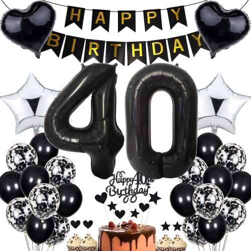 Jrzyhi Luftballon 40. Geburtstag Dekoration,Party Deko Schwarz Tortendeko Geburtstag 40 Jahre Männer,40 Geburtstag Frauen Männer,Tortendeko 40. Geburtstag Mann Frauen,Geburtstagsdeko 40 Jahre Frauen Jrzyhi Luftballon 40. Geburtstag Dekoration,Party Deko Schwarz Tortendeko Geburtstag 40 Jahre Männer,40 Geburtstag Frauen Männer,Tortendeko 40. Geburtstag Mann Frauen,Geburtstagsdeko 40 Jahre Frauen von Jrzyhi