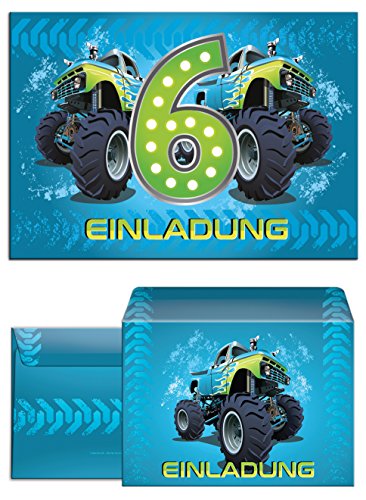 10 Einladungskarten incl. 10 Umschläge zum 6. Kindergeburtstag Monstertruck blau/Monster-Truck/Auto/Einladungen für Jungen 10 Einladungskarten incl. 10 Umschläge zum 6. Kindergeburtstag Monstertruck blau/Monster-Truck/Auto/Einladungen für Jungen von JuNa-Experten