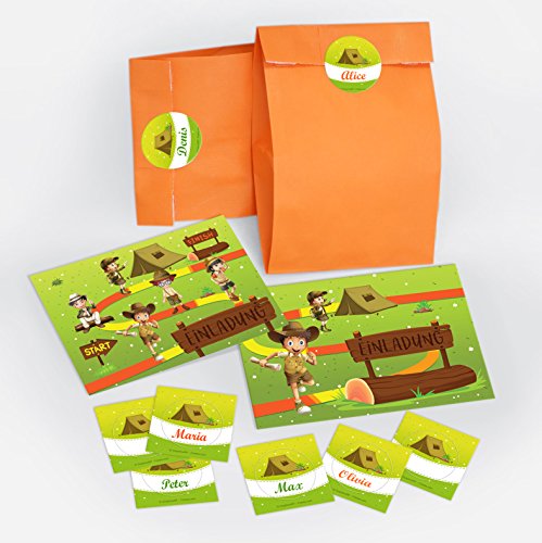 10 Einladungskarten zum Kindergeburtstag Abenteuer-Party incl. 10 Umschläge und 10 Party-Tüten mit 10 Aufkleber/Schatzsuche/Outdoor/für Mädchen Jungen 10 Einladungskarten zum Kindergeburtstag Abenteuer-Party incl. 10 Umschläge und 10 Party-Tüten mit 10 Aufkleber/Schatzsuche/Outdoor/für Mädchen Jungen von JuNa-Experten