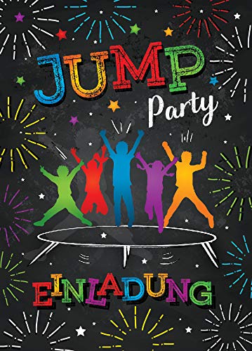 10 Einladungskarten zum Kindergeburtstag Jump Trampolin Mädchen Junge Einladungen Geburtstag von JuNa-Experten