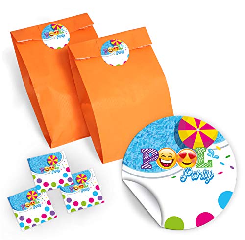 10 Geschenktüten/orange + 10 Aufkleber Schwimmbad Pool-Party für Mitgebsel Gastgeschenk beim Kindergeburtstag Jungen Mädchen 10 Geschenktüten/orange + 10 Aufkleber Schwimmbad Pool-Party für Mitgebsel Gastgeschenk beim Kindergeburtstag Jungen Mädchen von JuNa-Experten