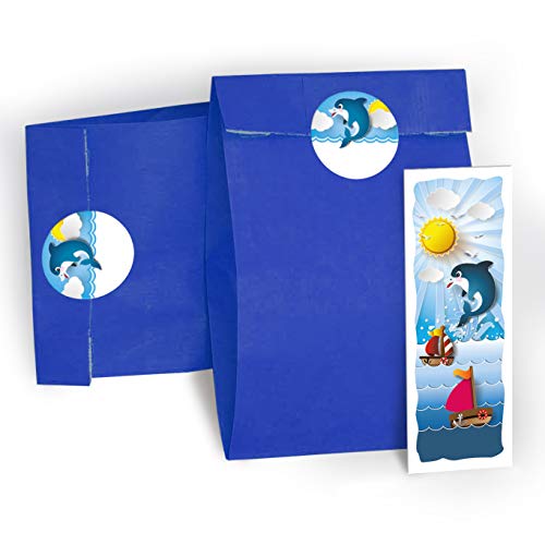 10 Lesezeichen + 10 Geschenktüten/dunkelblau + 10 Aufkleber Delfin Mitgebsel Gastgeschenk beim Kindergeburtstag Mädchen Jungen 10 Lesezeichen + 10 Geschenktüten/dunkelblau + 10 Aufkleber Delfin Mitgebsel Gastgeschenk beim Kindergeburtstag Mädchen Jungen von JuNa-Experten