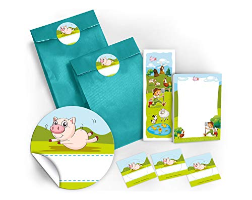 10 Lesezeichen + 10 Mini-Notizblöcke + 10 Geschenktüten/blau + 10 Aufkleber Bauernhof Mitgebsel Gastgeschenk beim Kindergeburtstag Mädchen Jungen 10 Lesezeichen + 10 Mini-Notizblöcke + 10 Geschenktüten/blau + 10 Aufkleber Bauernhof Mitgebsel Gastgeschenk beim Kindergeburtstag Mädchen Jungen von JuNa-Experten