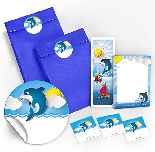 10 Lesezeichen + 10 Mini-Notizblöcke + 10 Geschenktüten/dunkelblau + 10 Aufkleber Delfin Mitgebsel Gastgeschenk beim Kindergeburtstag Mädchen Jungen 10 Lesezeichen + 10 Mini-Notizblöcke + 10 Geschenktüten/dunkelblau + 10 Aufkleber Delfin Mitgebsel Gastgeschenk beim Kindergeburtstag Mädchen Jungen von JuNa-Experten