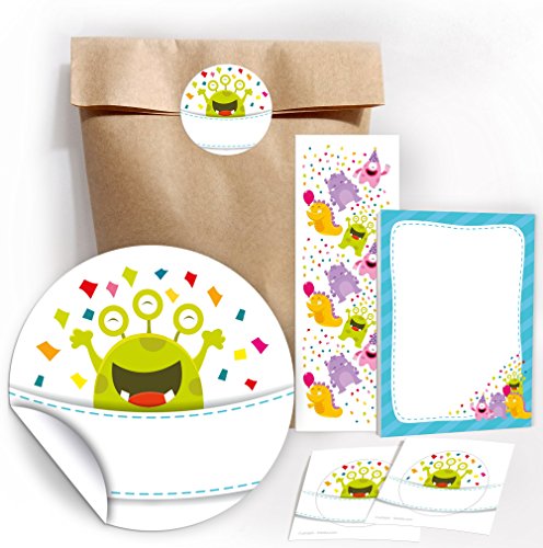 12 Geschenktüten/Natur + 12 Aufkleber + 12 Lesezeichen + 12 Mini-Notizblöcke lustige Monster/Mitgebsel Gastgeschenk für Kinder Jungen Mädchen beim Kindergeburtstag Geburtstag Hochzeit Taufe 12 Geschenktüten/Natur + 12 Aufkleber + 12 Lesezeichen + 12 Mini-Notizblöcke lustige Monster/Mitgebsel Gastgeschenk für Kinder Jungen Mädchen beim Kindergeburtstag Geburtstag Hochzeit Taufe von JuNa-Experten