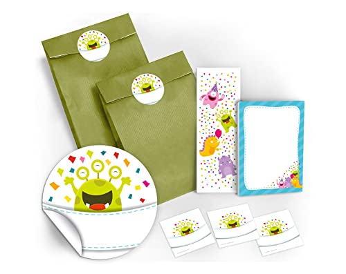 12 Geschenktüten/grün + 12 Aufkleber + 12 Lesezeichen + 12 Mini-Notizblöcke lustige Monster/Mitgebsel Gastgeschenk für Kinder Jungen Mädchen beim Kindergeburtstag Geburtstag Hochzeit Taufe 12 Geschenktüten/grün + 12 Aufkleber + 12 Lesezeichen + 12 Mini-Notizblöcke lustige Monster/Mitgebsel Gastgeschenk für Kinder Jungen Mädchen beim Kindergeburtstag Geburtstag Hochzeit Taufe von JuNa-Experten