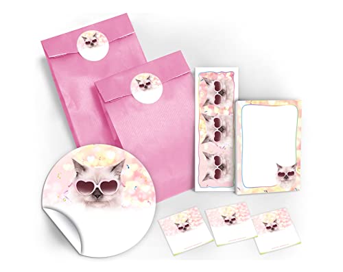 12 Lesezeichen + 12 Mini-Notizblöcke + 12 Geschenktüten/Hellrosa + 12 Aufkleber Katze Mitgebsel Gastgeschenk Kindergeburtstag Mädchen Jungen 12 Lesezeichen + 12 Mini-Notizblöcke + 12 Geschenktüten/Hellrosa + 12 Aufkleber Katze Mitgebsel Gastgeschenk Kindergeburtstag Mädchen Jungen von JuNa-Experten