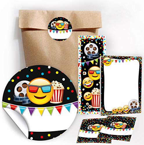 JuNa-Experten Kino Cinema-Party Set – 12 Geschenktüten, 12 Aufkleber, 12 Lesezeichen und 12 Mini-Notizblöcke für Mitgebsel und Gastgeschenke beim Kindergeburtstag, Jungen und Mädchen JuNa-Experten Kino Cinema-Party Set – 12 Geschenktüten, 12 Aufkleber, 12 Lesezeichen und 12 Mini-Notizblöcke für Mitgebsel und Gastgeschenke beim Kindergeburtstag, Jungen und Mädchen von JuNa-Experten