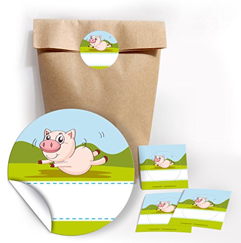 12 Party-Tüten / natur aus Kraftpapier mit 12 Aufkleber für Geschenke oder Mitgebseln beim Kindergeburtstag mit dem Motiv "Bauernhof" / Geburtstag / Kinderfest / Papier-Tüten für Geschenkverpackung 12 Party-Tüten / natur aus Kraftpapier mit 12 Aufkleber für Geschenke oder Mitgebseln beim Kindergeburtstag mit dem Motiv "Bauernhof" / Geburtstag / Kinderfest / Papier-Tüten für Geschenkverpackung von JuNa-Experten
